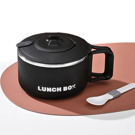 304 Stainless Steel Microwave Lunch Box with Cell Phone Holder and Lid - Heatable and Draining Option