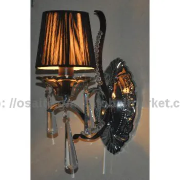 Modern string shade crystal wall light