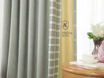 Wholesale Geometric Patchwork Chenille Curtains - Nordic Style Blackout Curtains