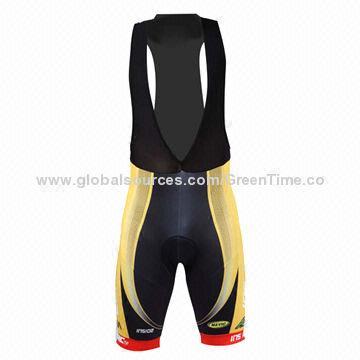 Men's cycling bib shorts with sublimation printing 82% polyamide 18% spandex wicking function