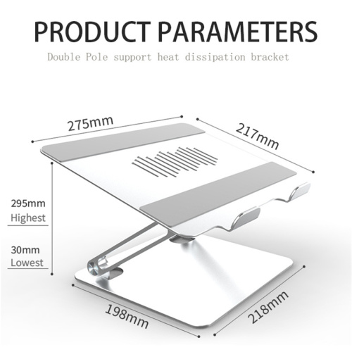 Soporte para portátil de refrigeración de aluminio plegable ajustable para portátil