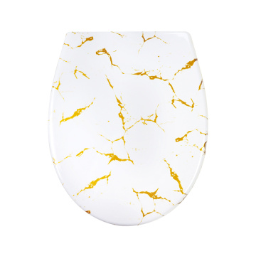 Duroplast Soft Close Toilet Seat in white-marble pattern