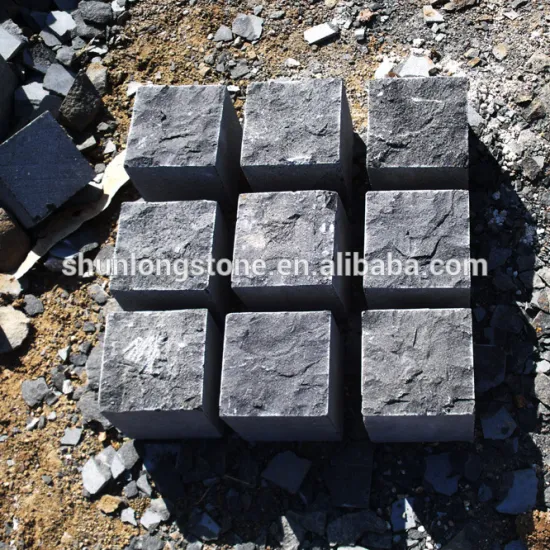 Black basalt cube stone,black paving stone,outdoor stone
