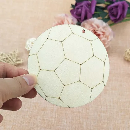 Creaides Art Deco Wooden Soccer Cutouts for DIY Crafts and Decor