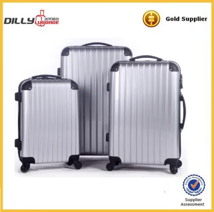 Classical 3 piece abs and pc trolley suitcases