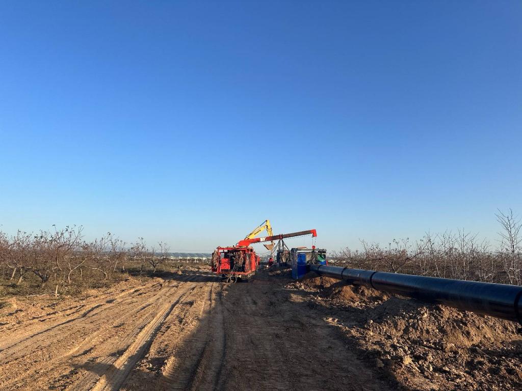 Gas pipeline project construction site