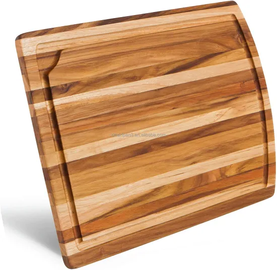 Natural Teak Wood Cutting Board with Juice Groove: The Perfect Medium-sized Kitchen Chopping Board for Daily Use