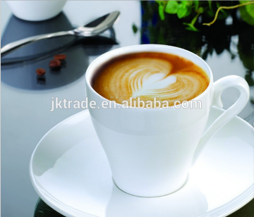 中国の卸売セラミックティーカップ磁器コーヒーカップとソーサーセットカスタムカプチーノカップ