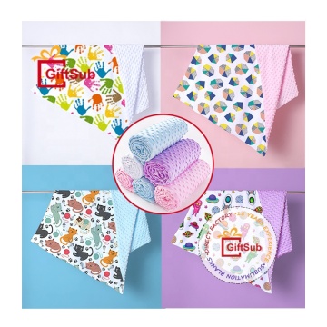 Customizable Heat Transfer Sublimation Baby Blankets with Minky Dot Finish and Beads in 100% Polyester