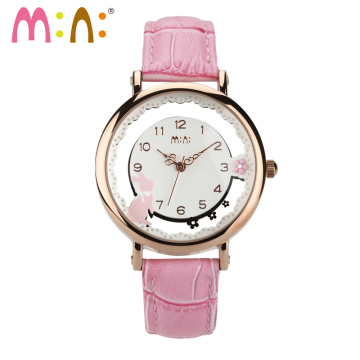 2017 brand wristwatch ladies fancy genuine leather watches