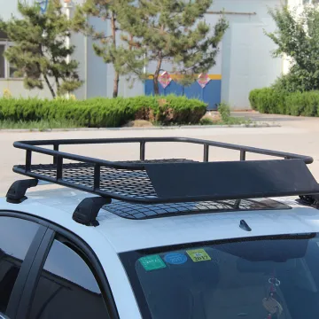 Universal Steel Roof Rack Powder Coated Basket Mesh Luggage Carrier 1.23m BLACK