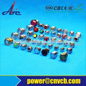19mm/16mm/25mm Flat round Stainless steel latching Led waterproof push button switch