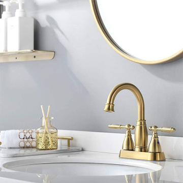 Ystafell ymolchi pres caboledig faucet aur matte di -gyfoed