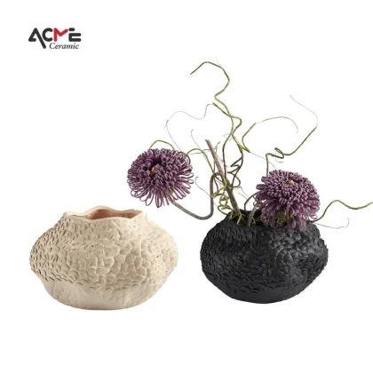 Ceramic Handmade Irregular Floral Vases: Unique Home Decor Ornaments