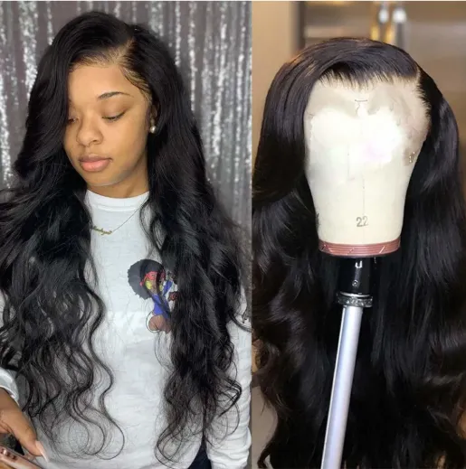 Brazilian Virgin Raw Hair Curly body Wave 150% 180% Pre Plucked Bleached Knot Hair Wigs Human Hair HD Lace Front Wig
