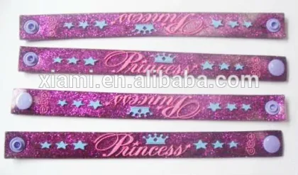 high sale princes style embossing beautiful girl embossed pvc bracele