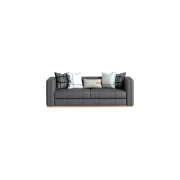 Echtes Leder schwarzes Wohnzimmer 3 Sitzotersofa