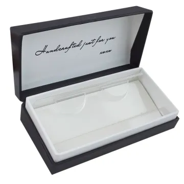 Display Type Black Logo Stamped Eyelash Paper Box