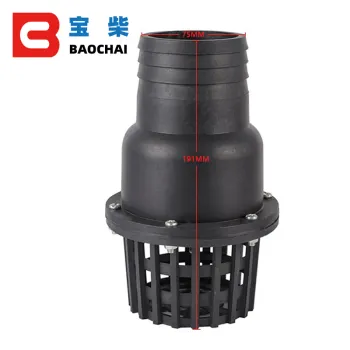 Fluid Machine Water Pump Female Connector PVC Bottom Valve - 1/1.5/2/2.5/3/3.5/4 Inches (White/Black)