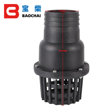 Fluid Machine Water Pump Female Connector PVC Bottom Valve - 1/1.5/2/2.5/3/3.5/4 Inches (White/Black)