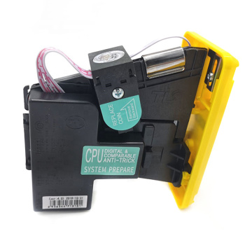 Yellow Plastic Panel Coin Acceptor For kinds Coins