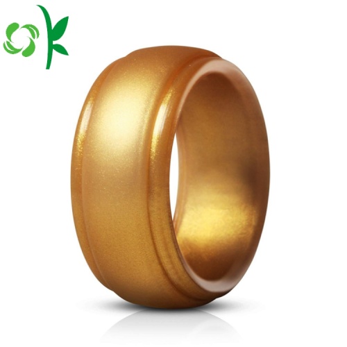 Cool Golden/Silver Powder Silicone Ring Custom Sports Ring