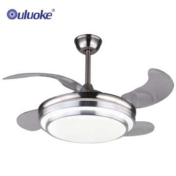 110v 220v AC 42\" LED Invisible Silver Ceiling Fan Light - Decorative Home Hidden Blades