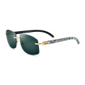 Luxury Sunglasses with Shell Buffalo Horn Legs