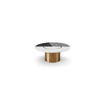 White Marble Combination Coffee Table Stainless Steel Table