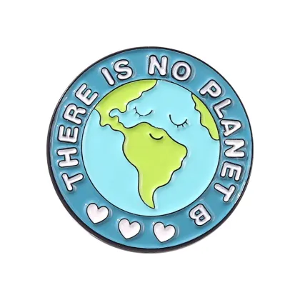Creative Cartoon Love Earth Shape Brooch Pins