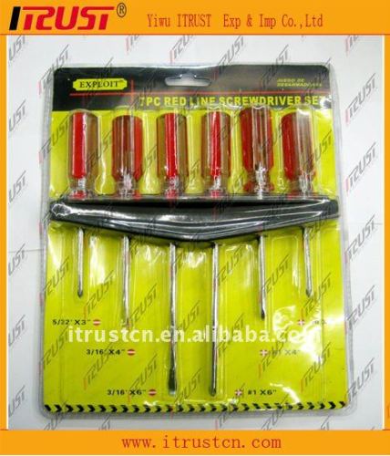 7pcs red line screwdriver set