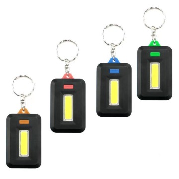 Portable Mini LED Plastic Flashlight Keychain COB Work Light for Camping - Wholesale