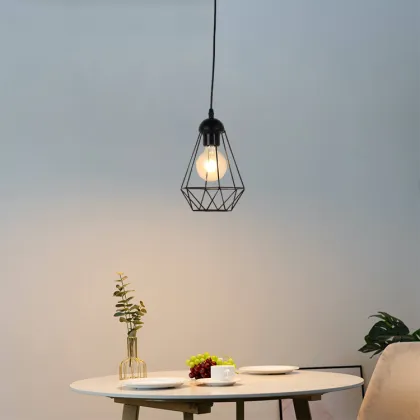 Chinese Lantern Restaurant-Style Black Pendant Light