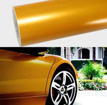 satin metallic yellow car wrap vinyl
