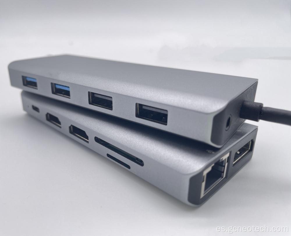 Adaptador de estación de acoplamiento 12 en 1 Tipo C Laptop USB