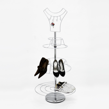 Metal Iron Cloth shape Rotated Standing Shoe Racks