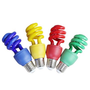 Color Energy Saving Half Spiral CFL Bulbs - 9W to 20W, 110V/220V, Blue Red Yellow Green