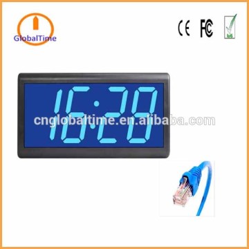 4'' 4-digit Blue LED NTP synchronized PoE clock