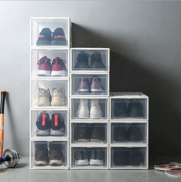 Clear Foldable Anti-Oxidation Plastic Shoe Box with Magnet