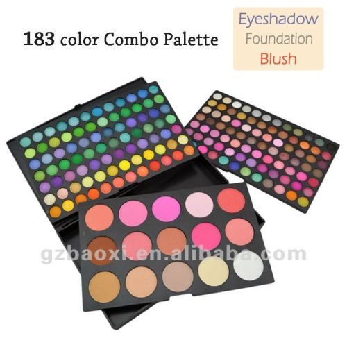 183 makeup multi colored Eyeshadow palette with Foundation and Blush