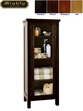 Wooden Espresso Towel Tower Linen Closet Toilet Cabinet