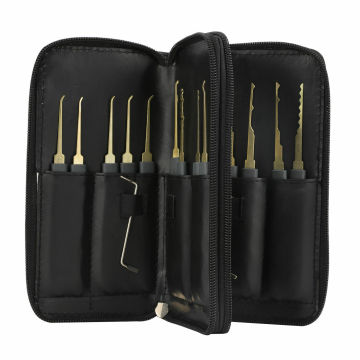 Titanium Steel y ABS Grip MultiTool Pick Set con bloqueo de práctica transparente