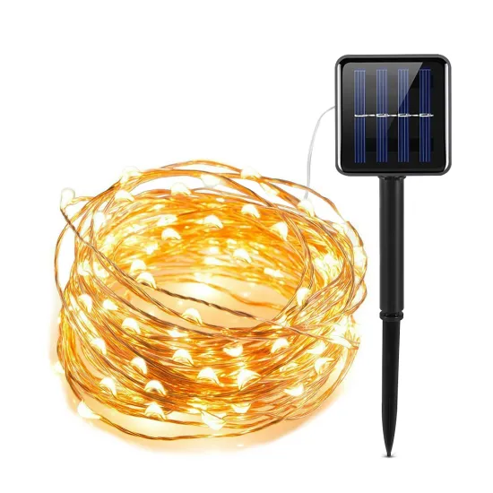 Holiday Living Lights Rechargeable Solar 110M LED Copper Wire String Lights