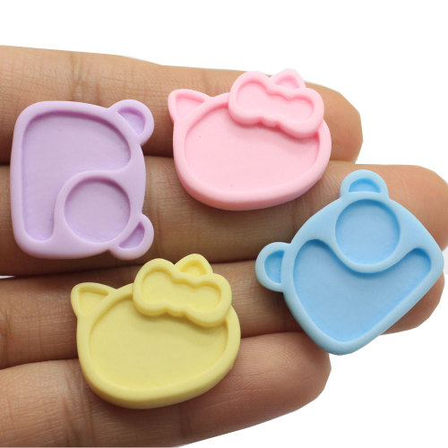 Piatto da portata Kawaii Resina Flatback Cabochon Cartoon Animal Cat Charms fai da te per fermagli per capelli Decor Handmade Craft Portachiavi Ornament