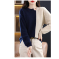 Patchwork pullover loose fleece jumper for ladies