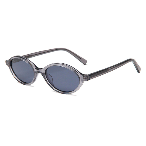 Vintage Slim Oval Solid Acetate Sunglasses ME2012