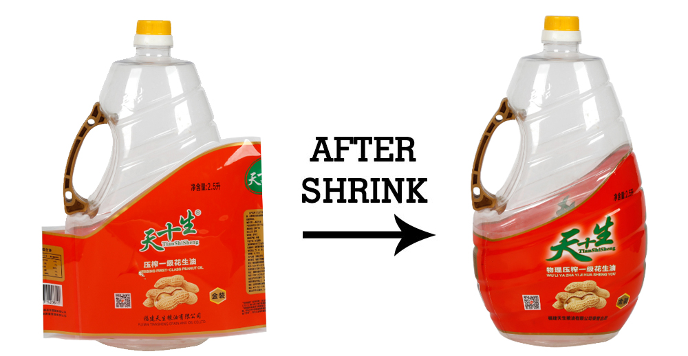 Oil bottle shrink label