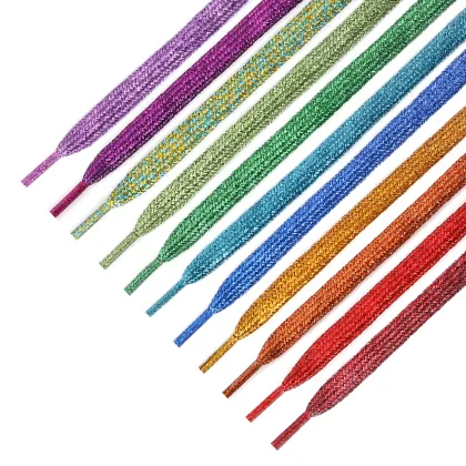 Wholesale Glitter Shiny Athletic Running Shoes with Flat Glitter Laces