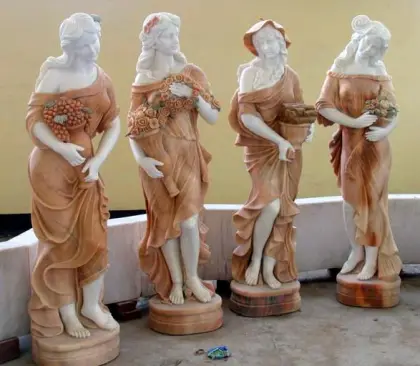 Life size garden sculpture four seasons marble statues for sale