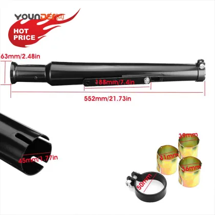 Retro Steel Motorcycle Exhaust 45mm Muffler for Harley Cruiser Indian